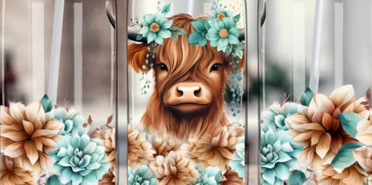 Cow Blue Flowers